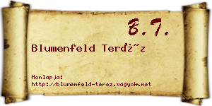 Blumenfeld Teréz névjegykártya
